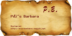 Pós Barbara névjegykártya